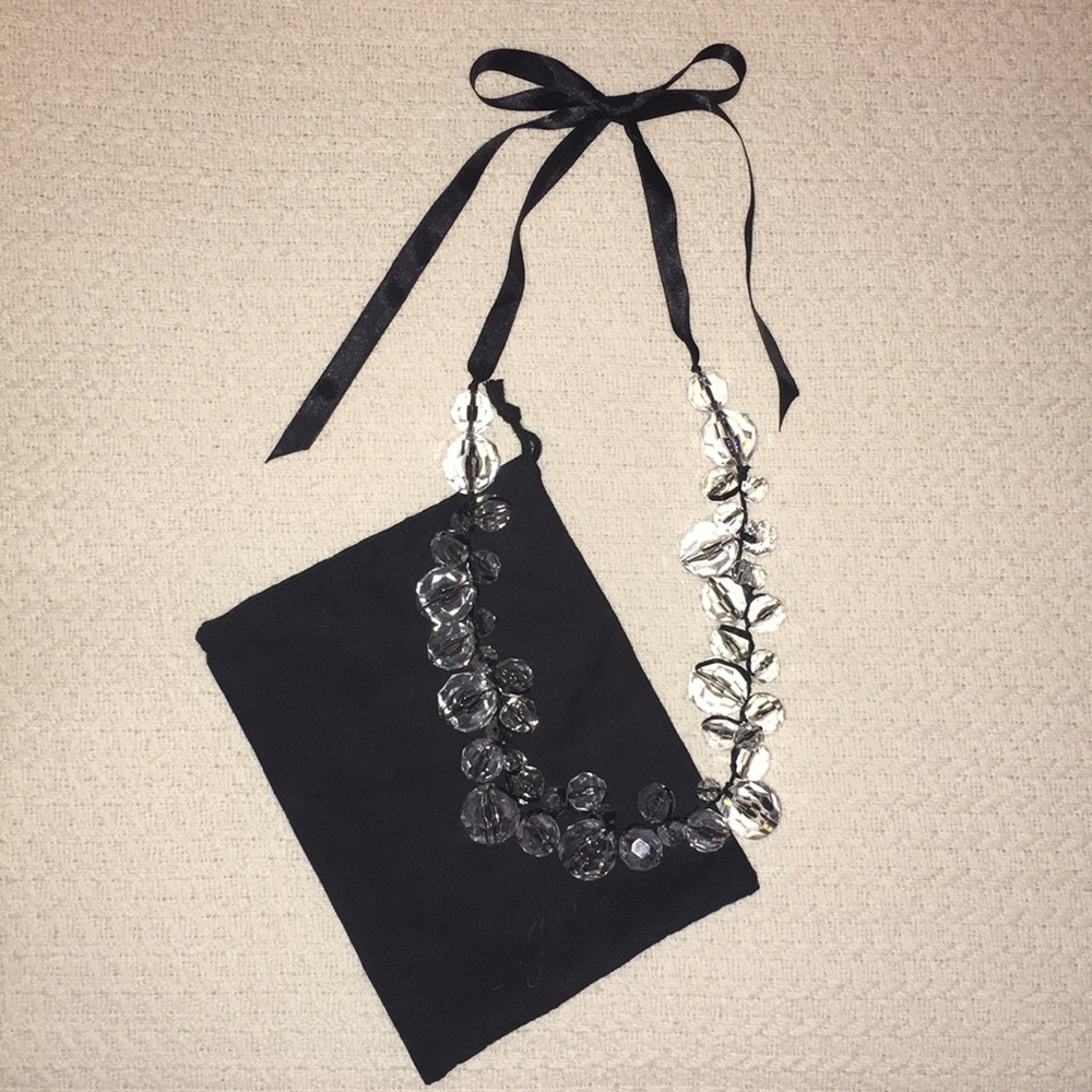 J Crew Crystal Bead Tie Necklace